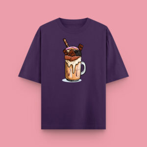 Chocolate Shake_Womens Oversized T-Shirt_Purple