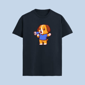 Cute Dog_Womens T-Shirt_Navy Blue
