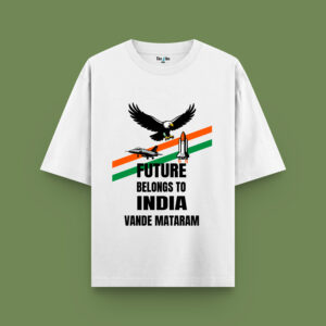 Future Belongs To India | Oversized T-Shirt White | The Vibe Tribe