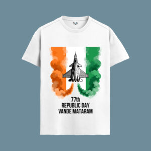Vande Mataram Fighter Jet | T-Shirt White | The Vibe Tribe