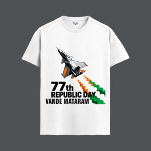 77th Republic Day | T-Shirt White | The Vibe Tribe