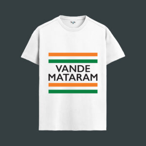 Vande Mataram Typography | T-Shirt White | The Vibe Tribe